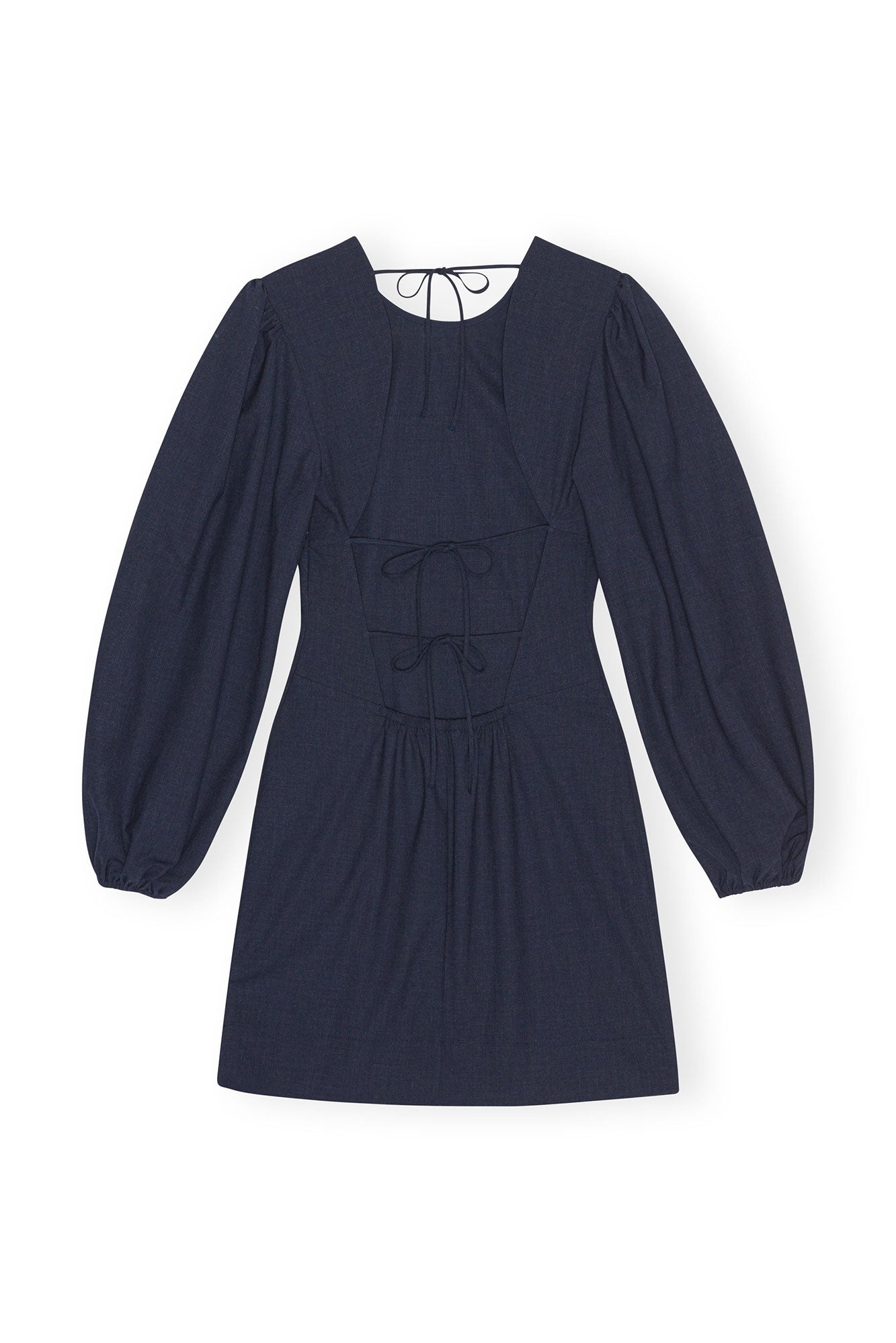 Drapey Melange Open Back Mini Dress | Sky Captain