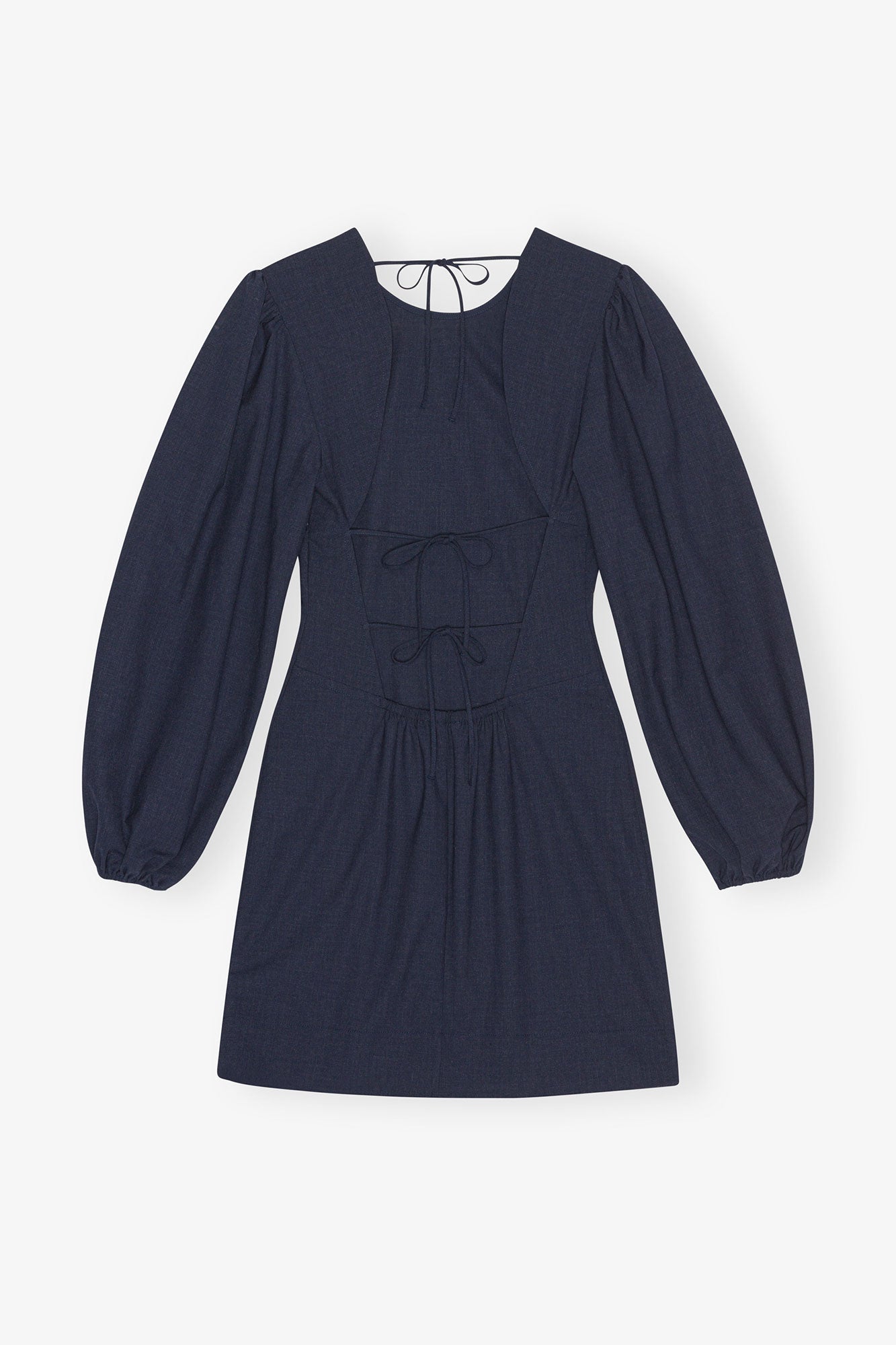 Drapey Melange Open Back Mini Dress | Sky Captain