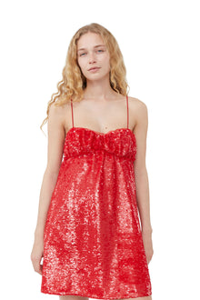 Sequins Mini Dress | Fiery Red
