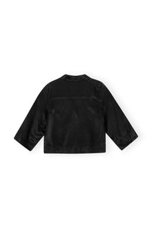 Washed Satin Crop Shirt | Black