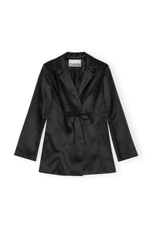 Double Satin Tiestring Blazer | Black