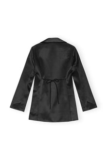 Double Satin Tiestring Blazer | Black