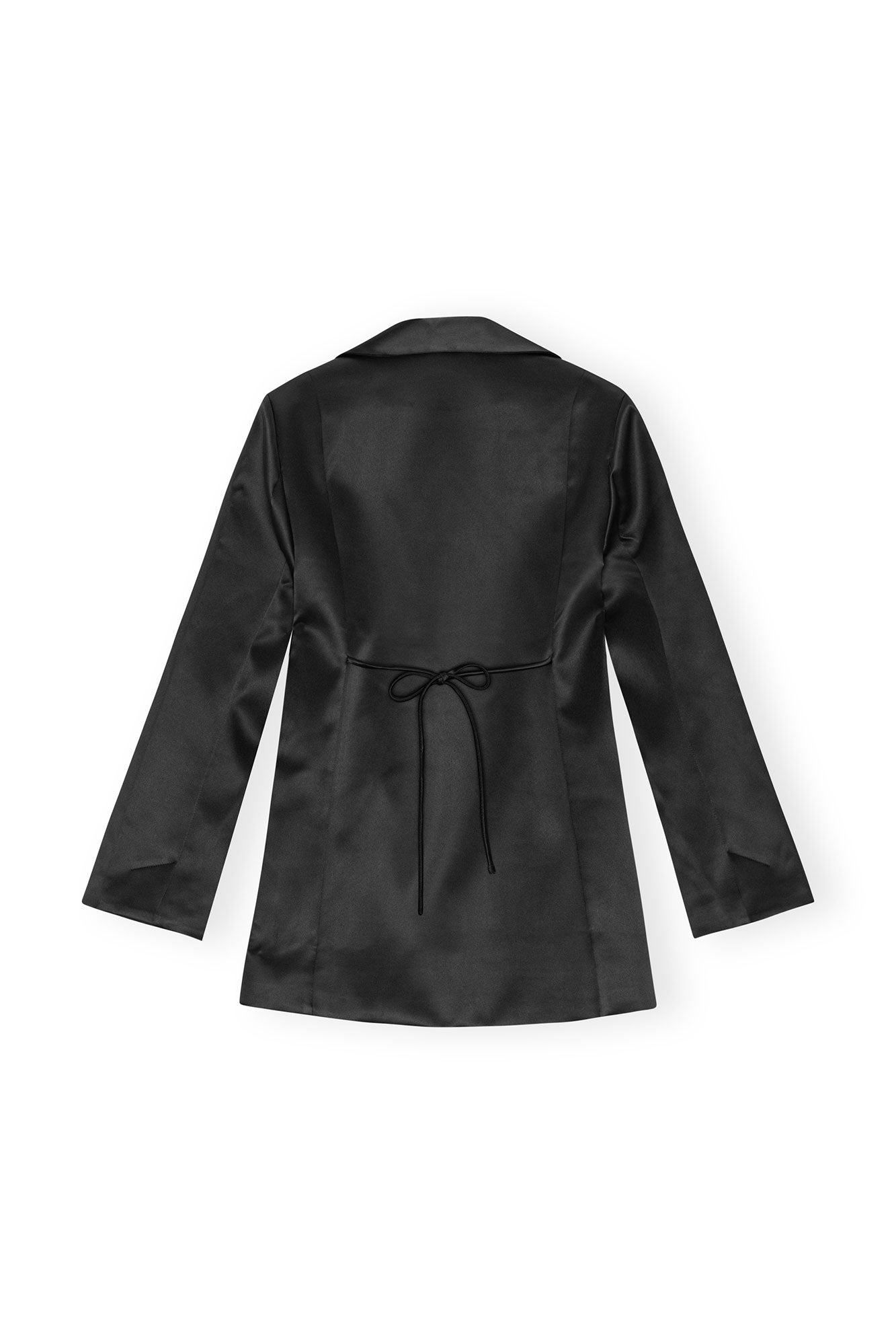 Double Satin Tiestring Blazer | Black