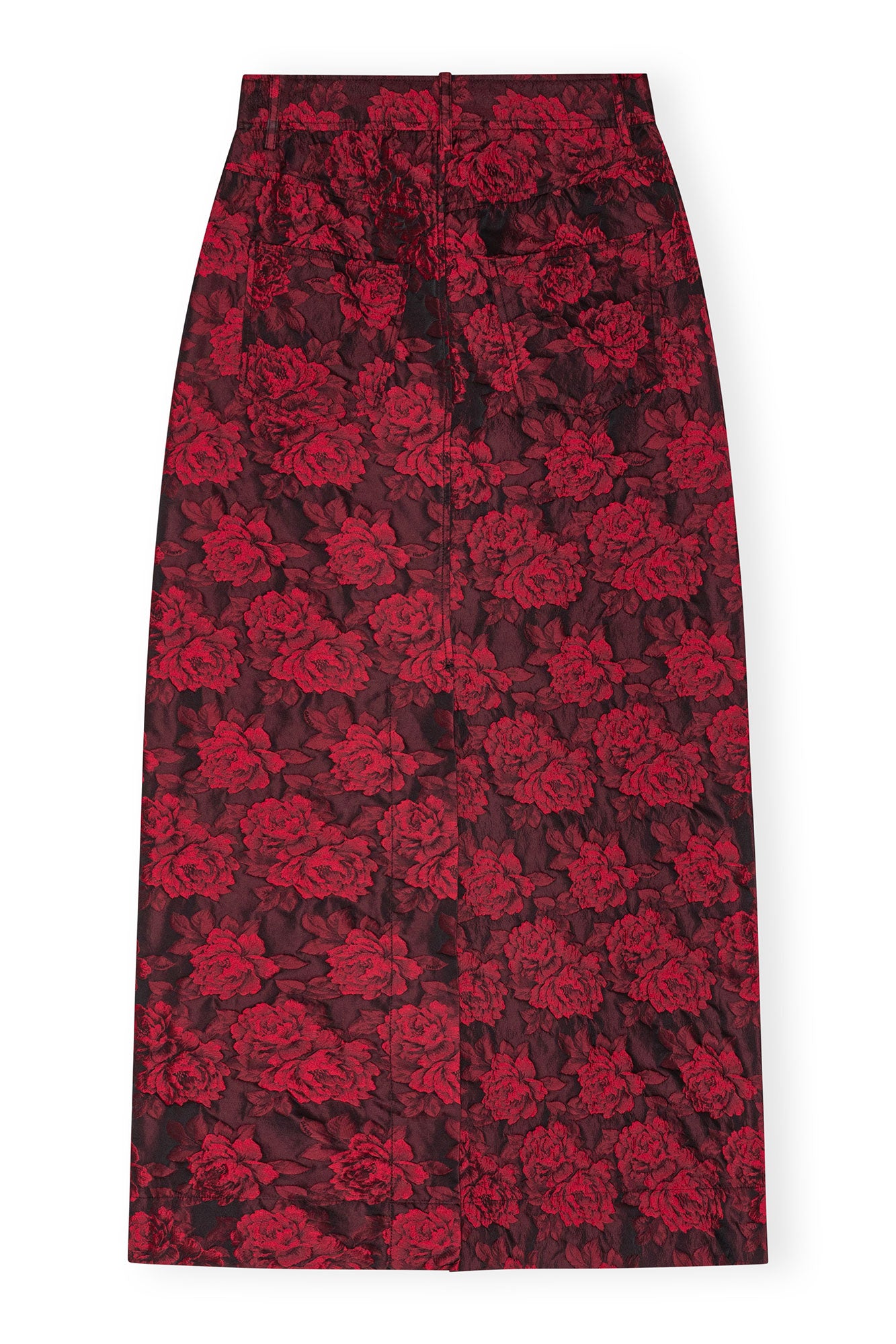 Botanical Jacquard Long Skirt | High Risk Red