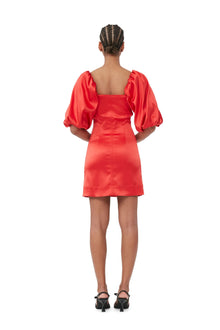 Double Satin Mini Dress | Racing Red