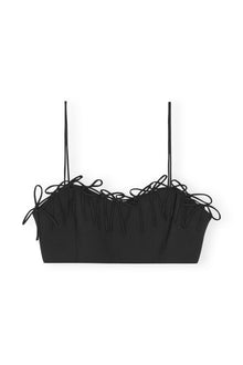 Drapey Melange Sleeveless Top | Black