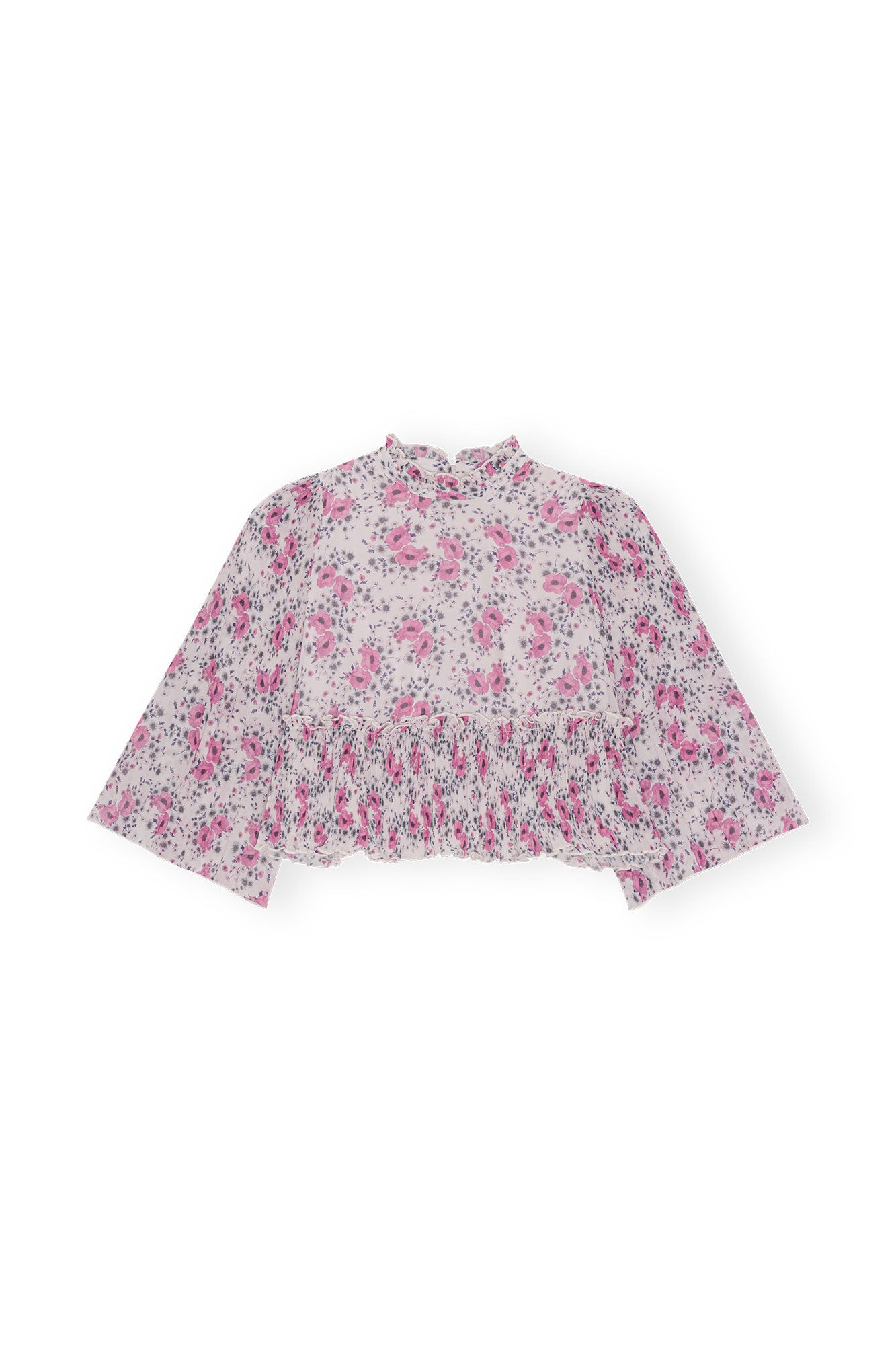 Pleated Georgette Blouse | Mauve Chalk