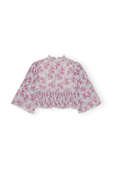 Pleated Georgette Blouse | Mauve Chalk