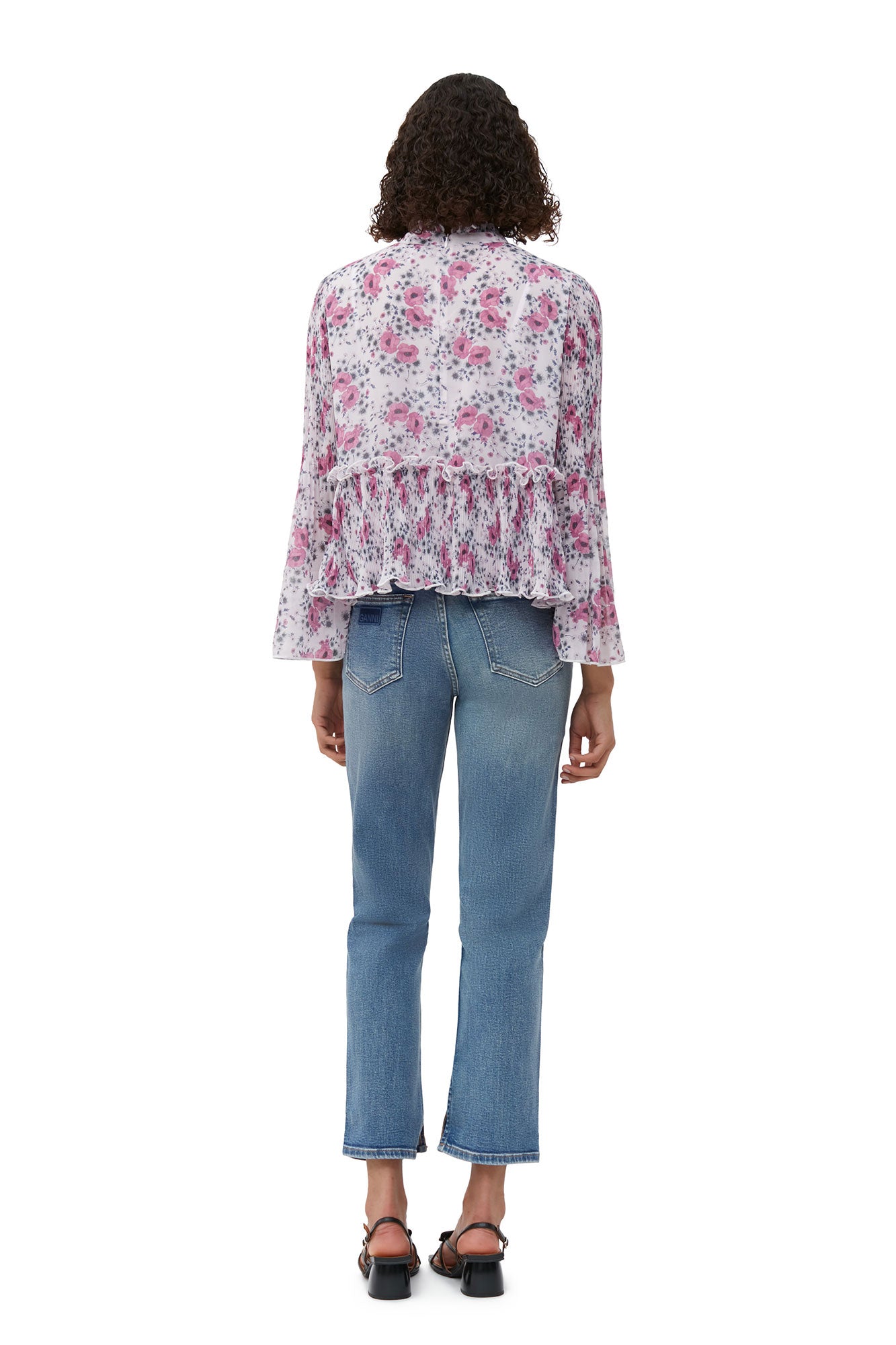 Pleated Georgette Blouse | Mauve Chalk