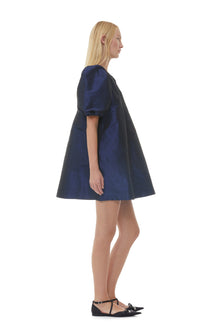Shiny Taffeta Mini Dress | Sodalite Blue