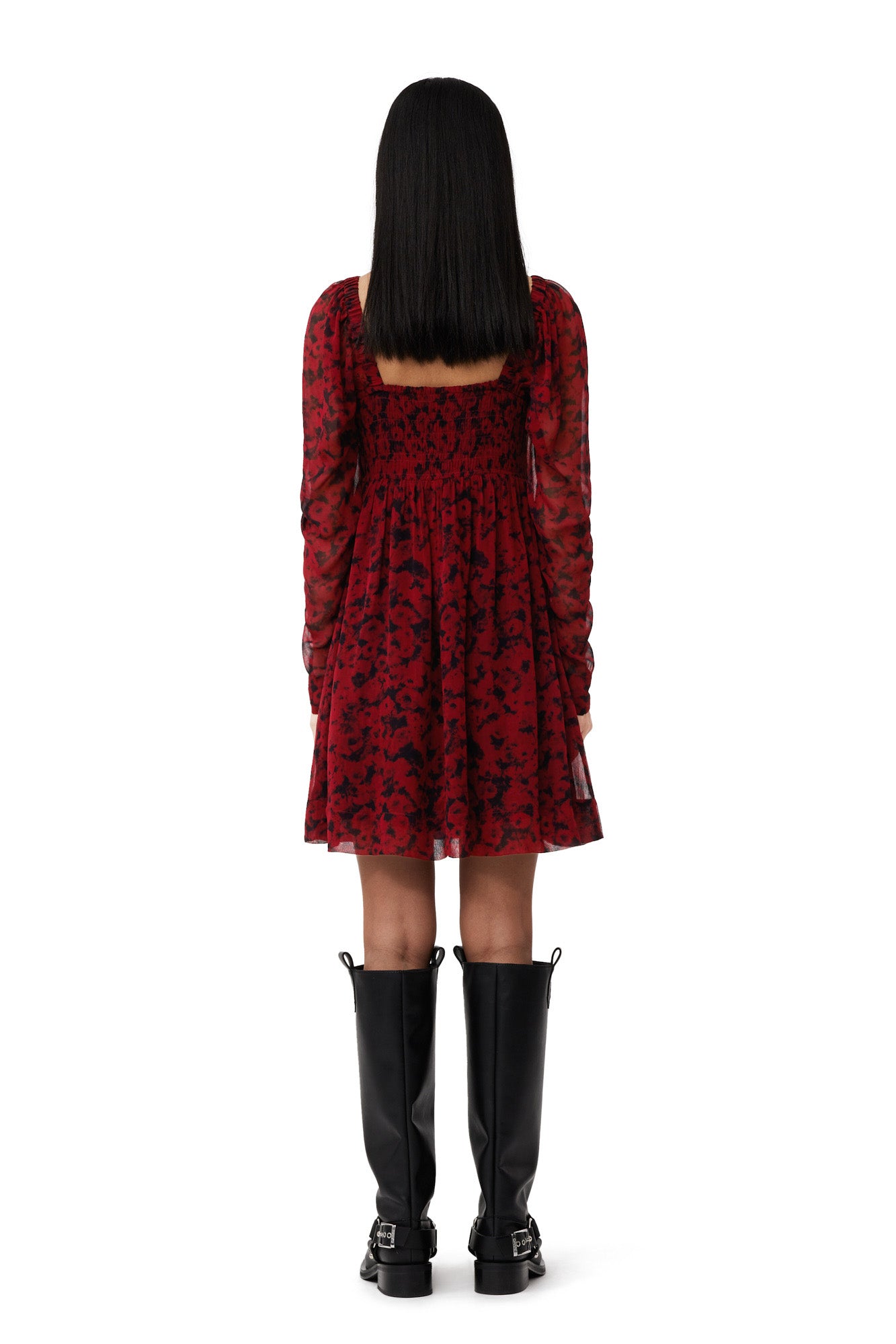 Printed Georgette Mini Dress | Syrah