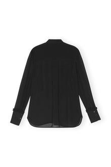 Chiffon Ruffle Shirt | Black