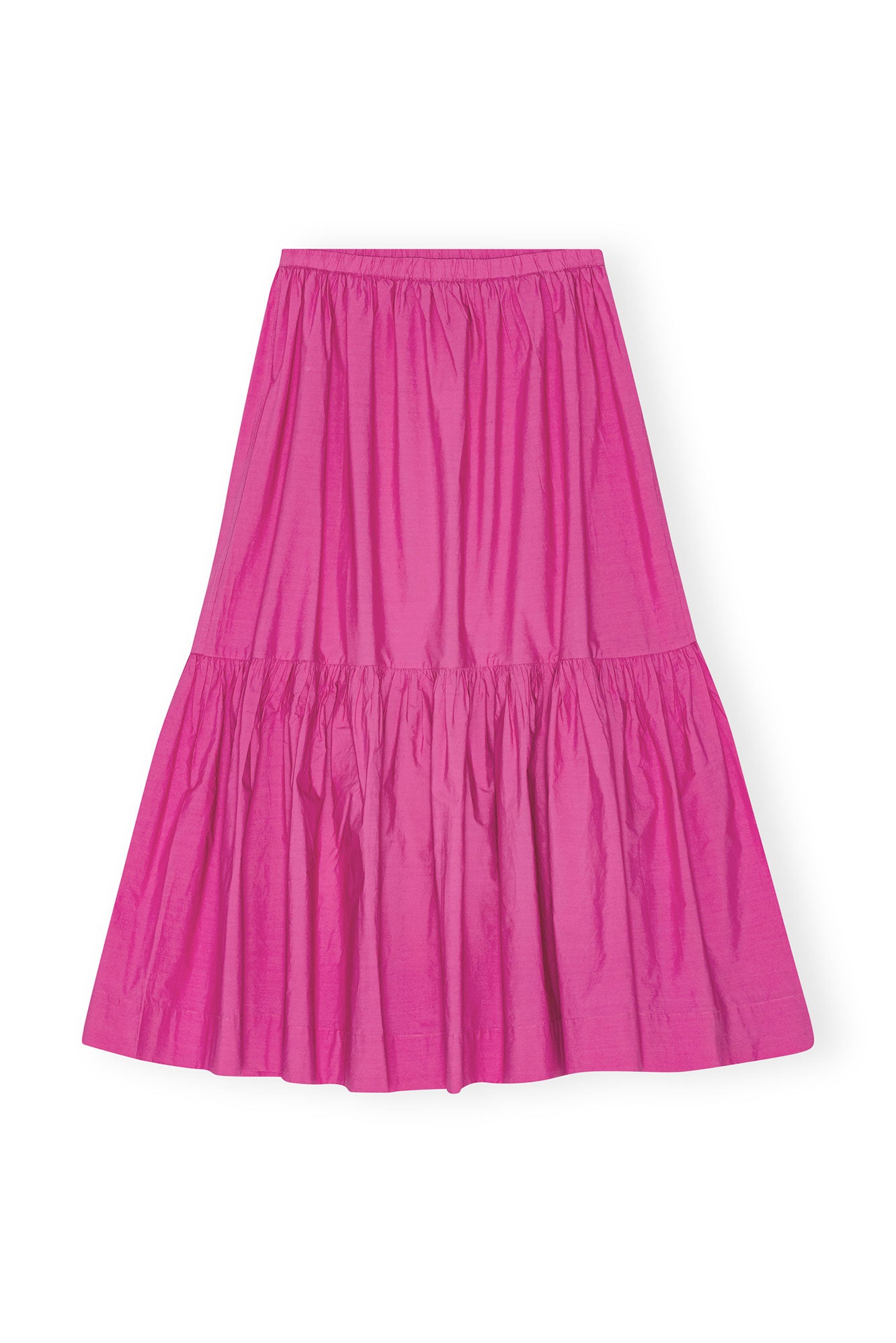 Cotton Poplin Long Flounce Skirt | Cone Flower