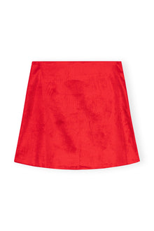 Shiny Corduroy Mini Skirt | High Risk Red