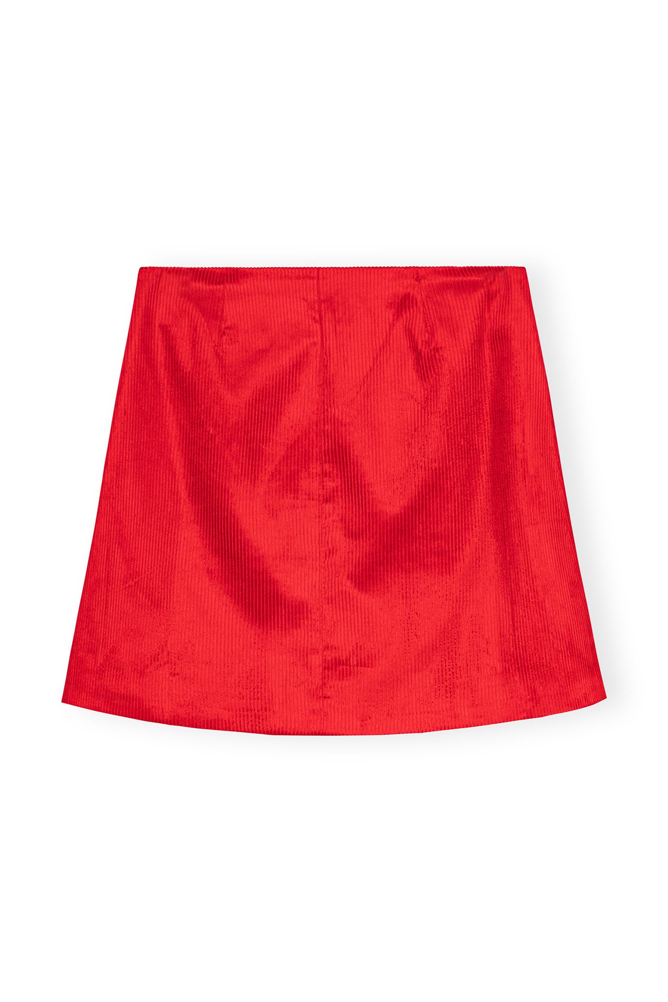 Shiny Corduroy Mini Skirt | High Risk Red