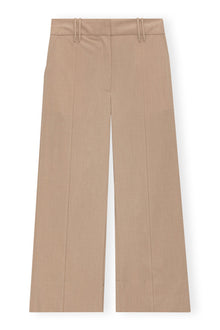 Drapey Melange Cropped Trousers | Safari