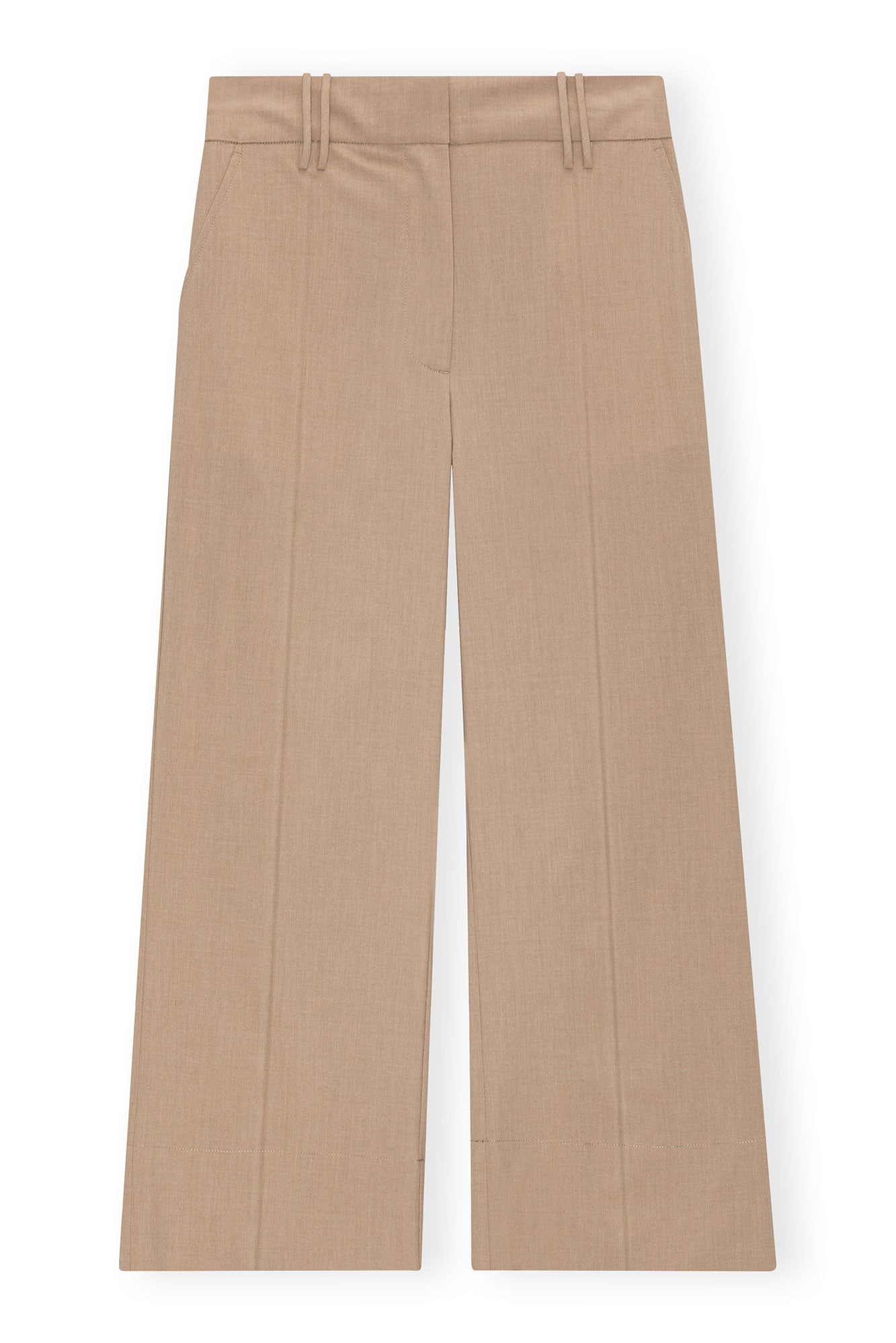 Drapey Melange Cropped Trousers | Safari