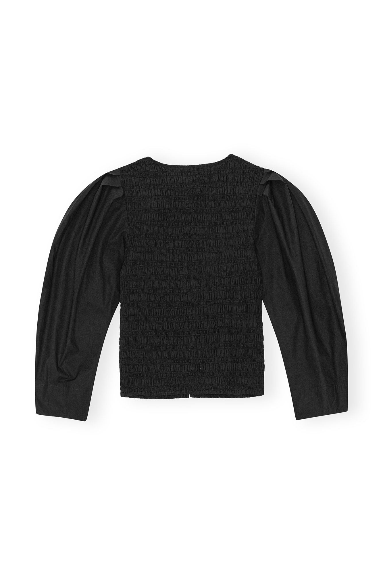 Cotton Poplin Smock Blouse | Black