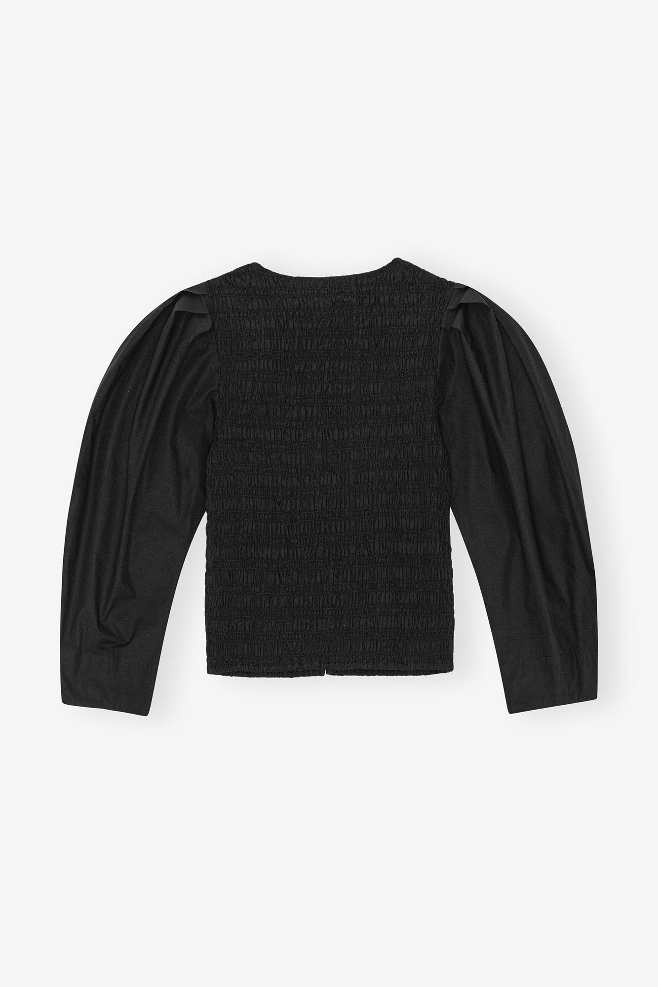 Cotton Poplin Smock Blouse | Black