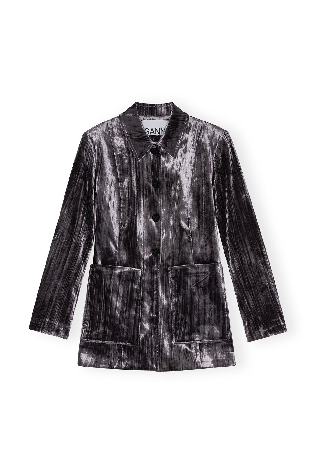 Striped Velvet Blazer | Phantom