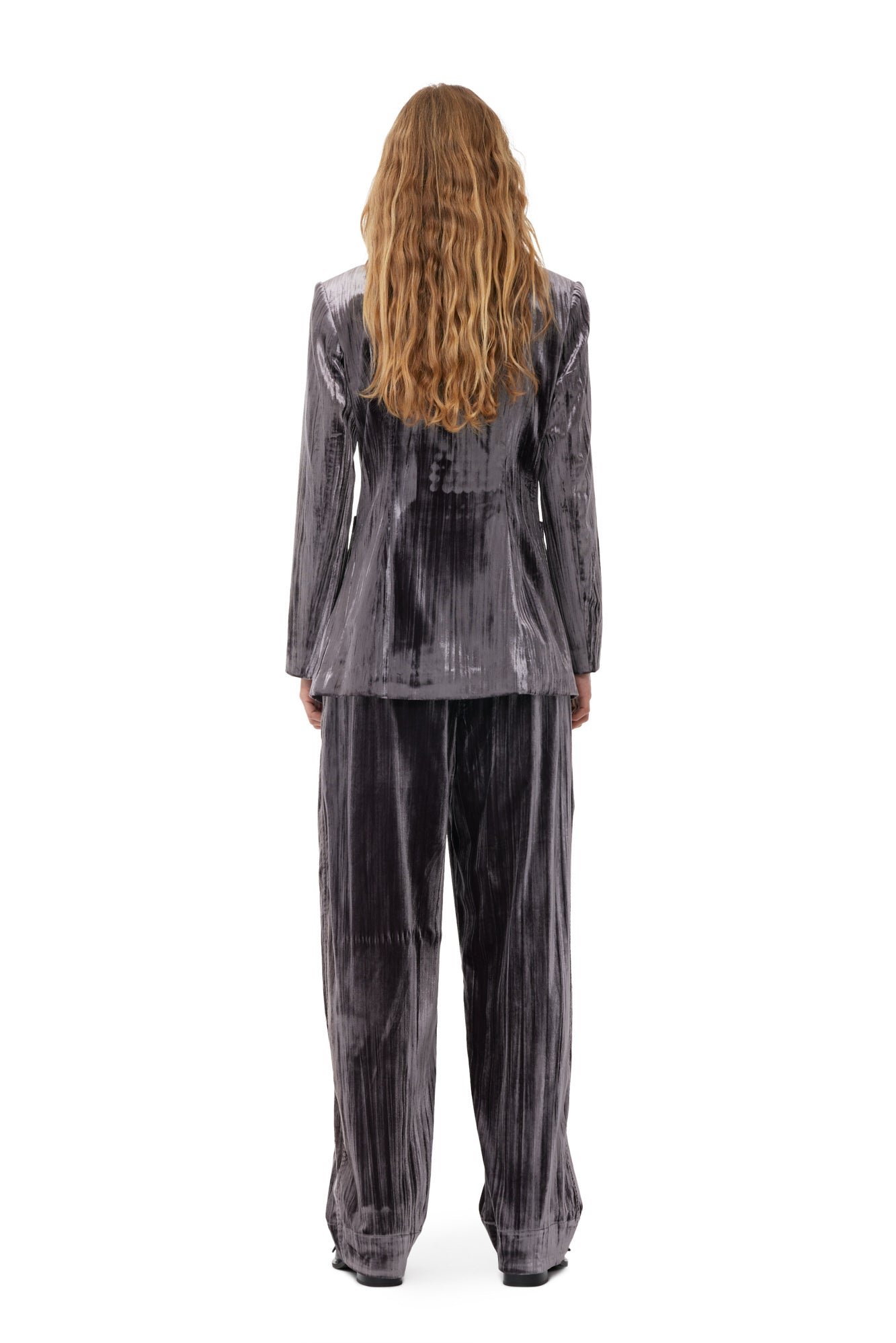 Striped Velvet Blazer | Phantom