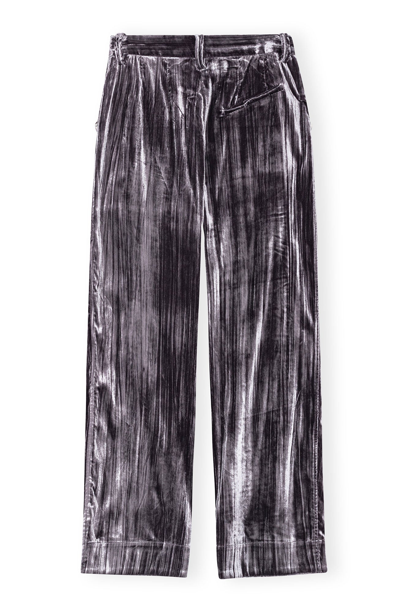 Striped Velvet Relaxed Pleated Trousers | Phantom