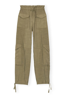 Light Slub High Waist Pocket Trousers | Aloe