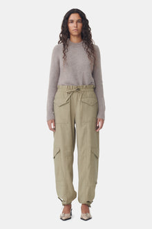 Light Slub High Waist Pocket Trousers | Aloe