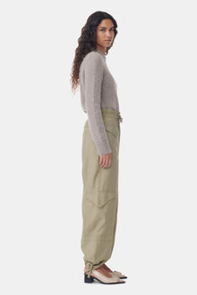 Light Slub High Waist Pocket Trousers | Aloe