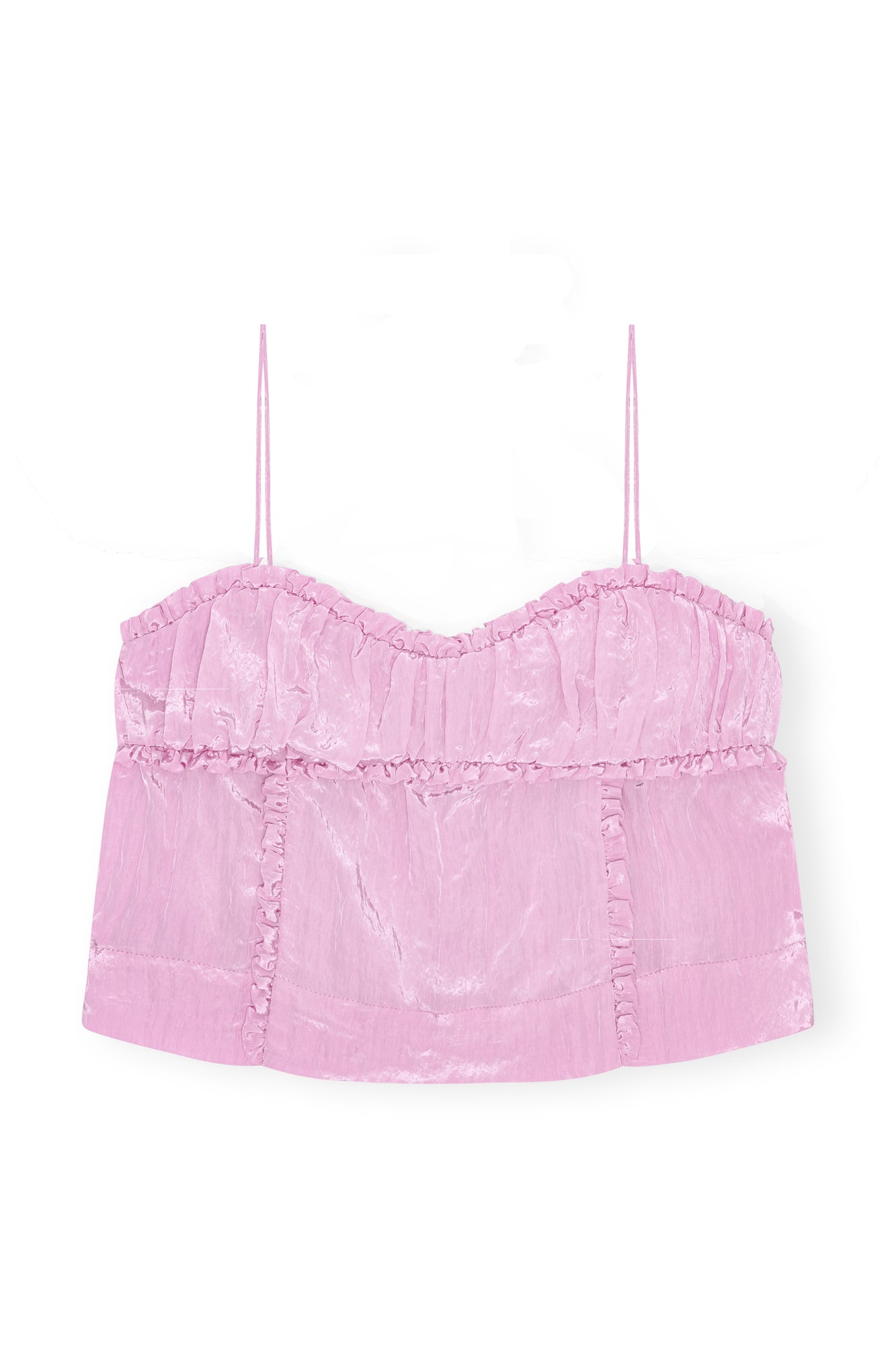 Shiny Tech Strap Top | Lilac Sachet