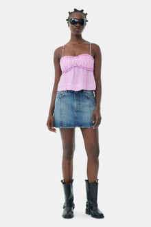 Shiny Tech Strap Top | Lilac Sachet