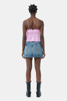 Shiny Tech Strap Top | Lilac Sachet