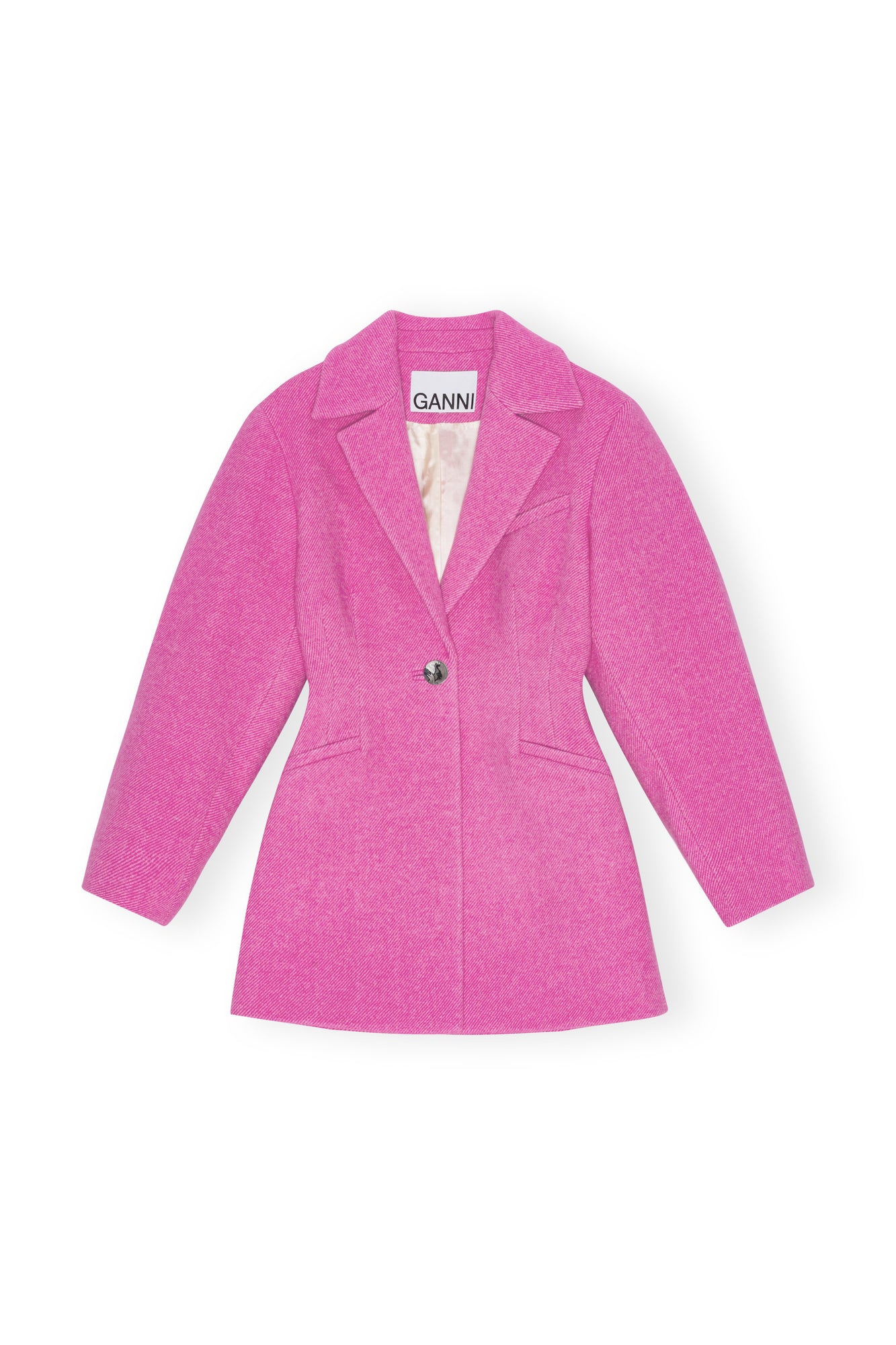 Twill Wool Suiting Fitted Blazer | Fiji Flower