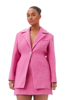 Twill Wool Suiting Fitted Blazer | Fiji Flower