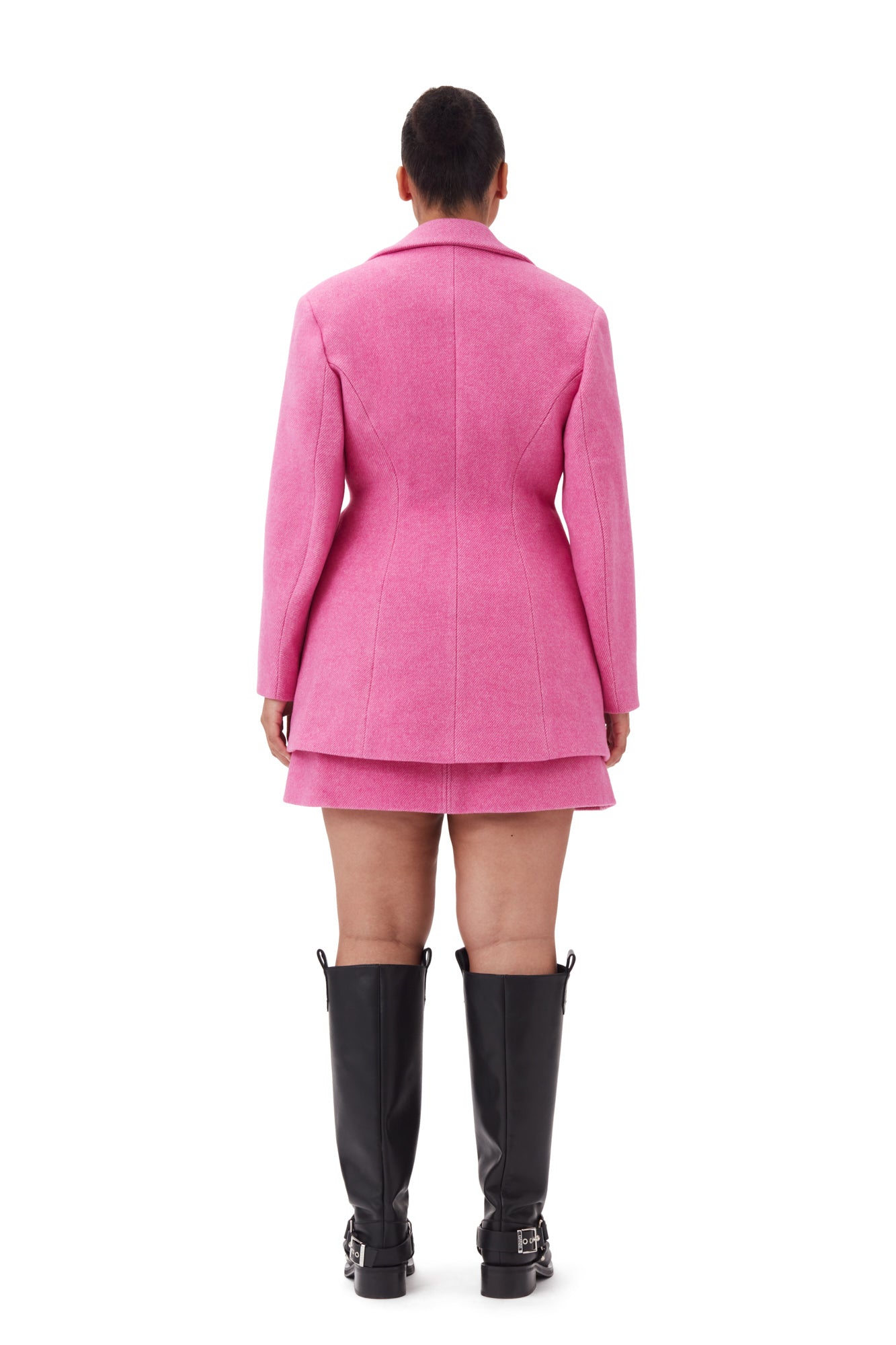 Twill Wool Suiting Fitted Blazer | Fiji Flower