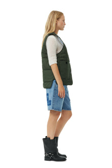 Quilt Boxy Vest | Kombu Green