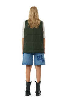 Quilt Boxy Vest | Kombu Green