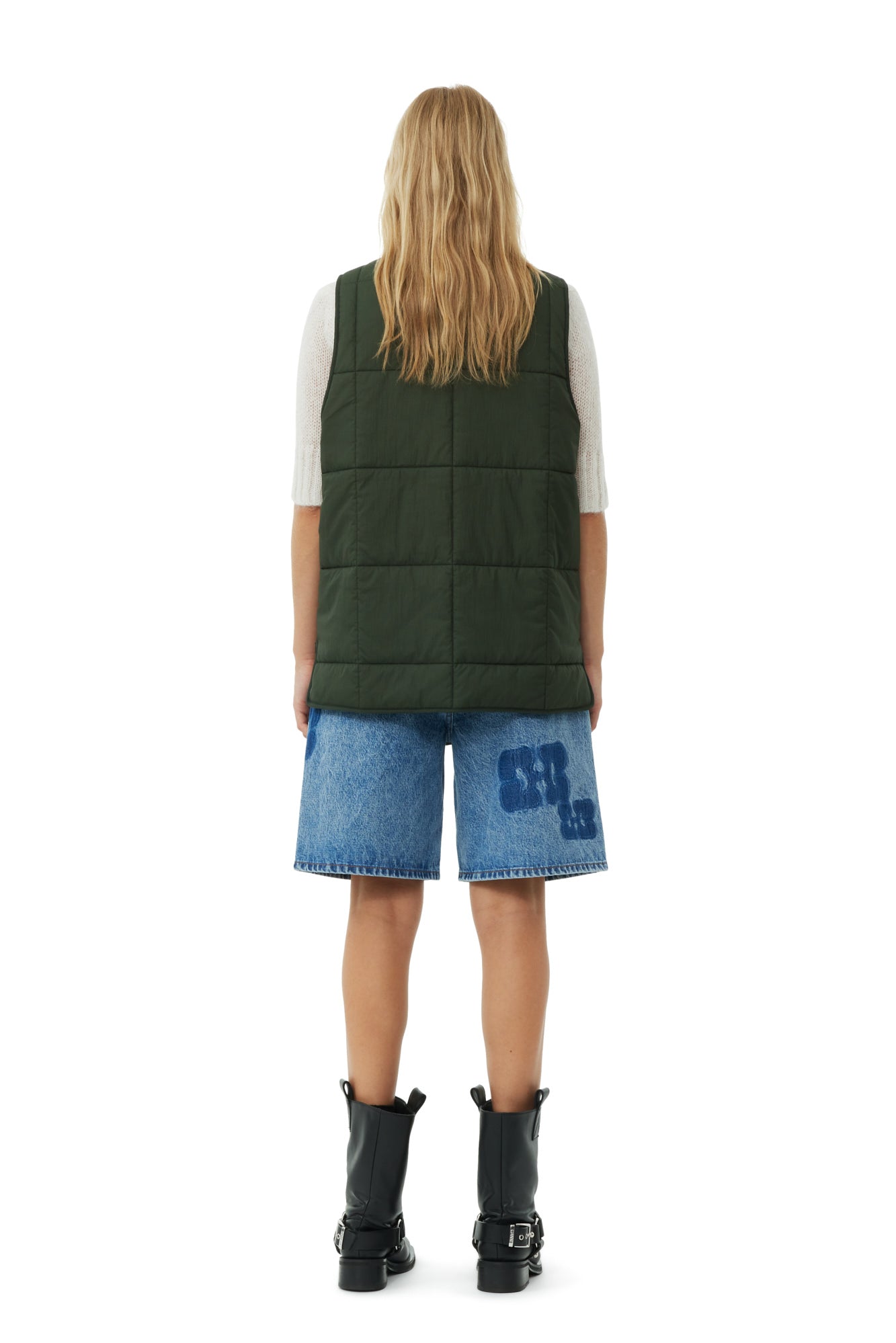 Quilt Boxy Vest | Kombu Green