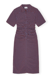 Stretch Seersucker Fitted Dress | Racing Red