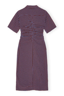 Stretch Seersucker Fitted Dress | Racing Red