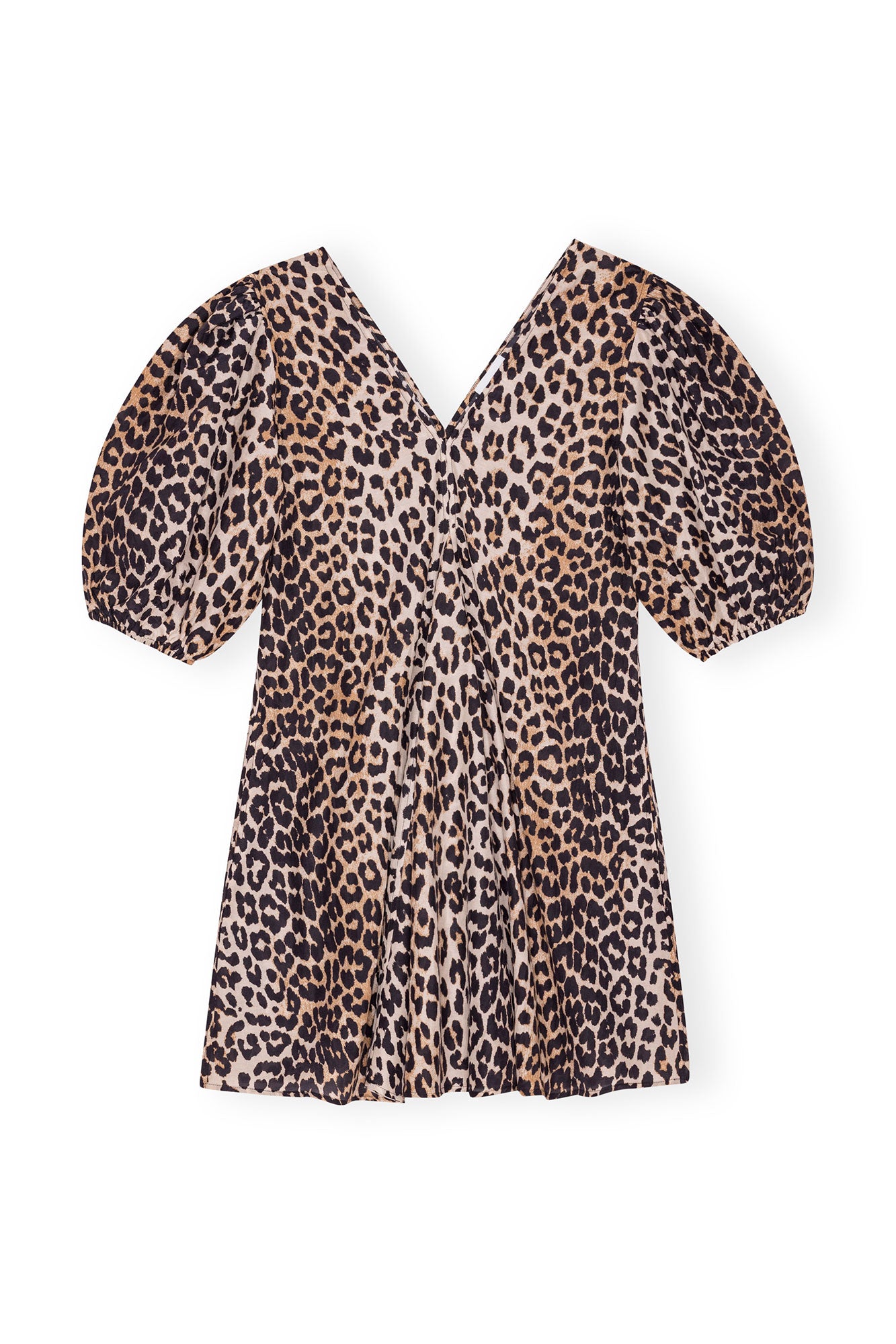 Silk V-Neck Mini Dress | Leopard
