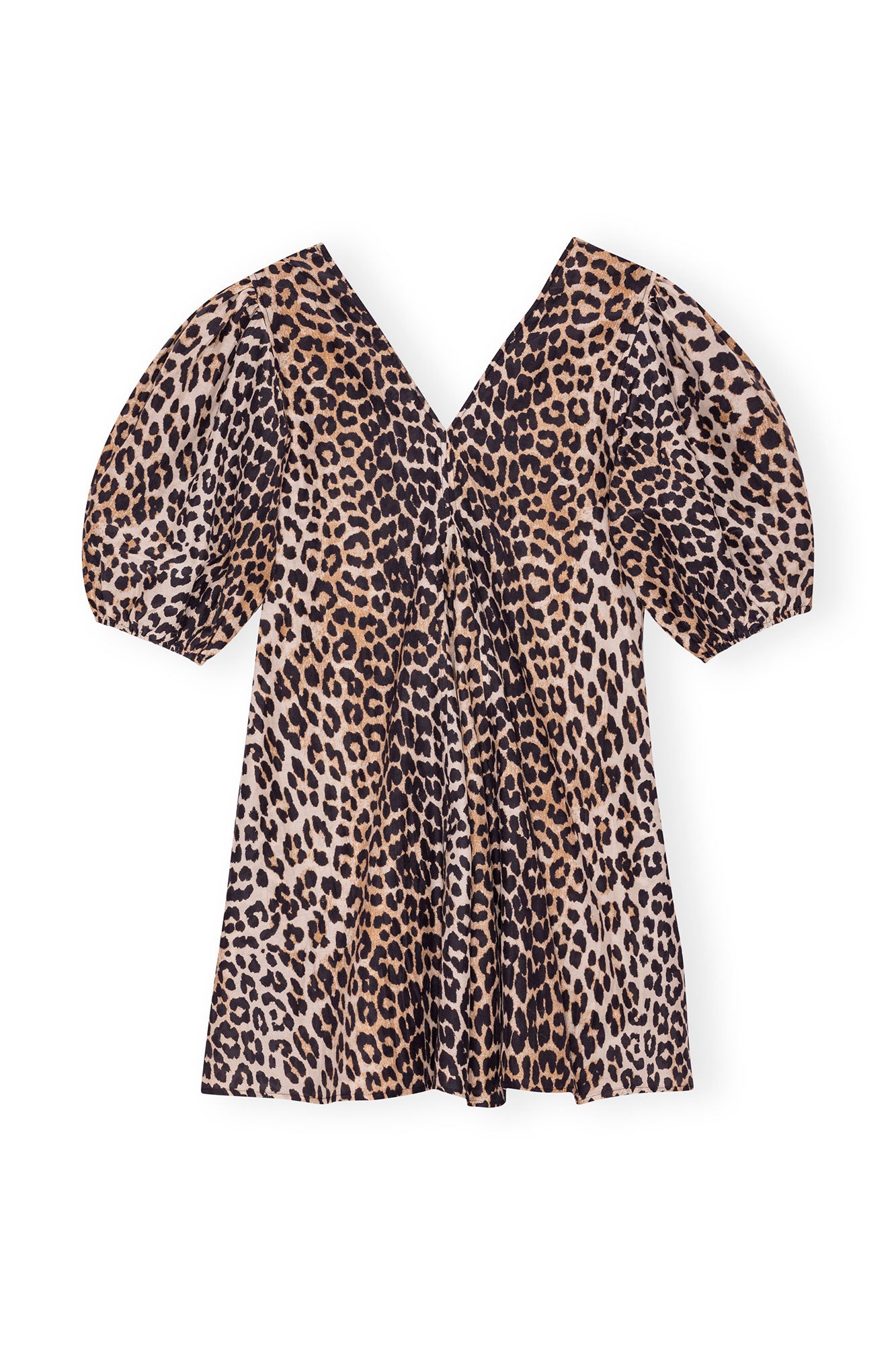 Silk V-Neck Mini Dress | Leopard