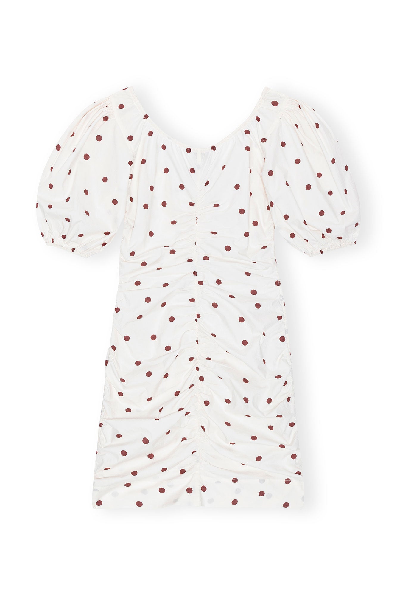 Printed U-neck Mini Dress | Egret