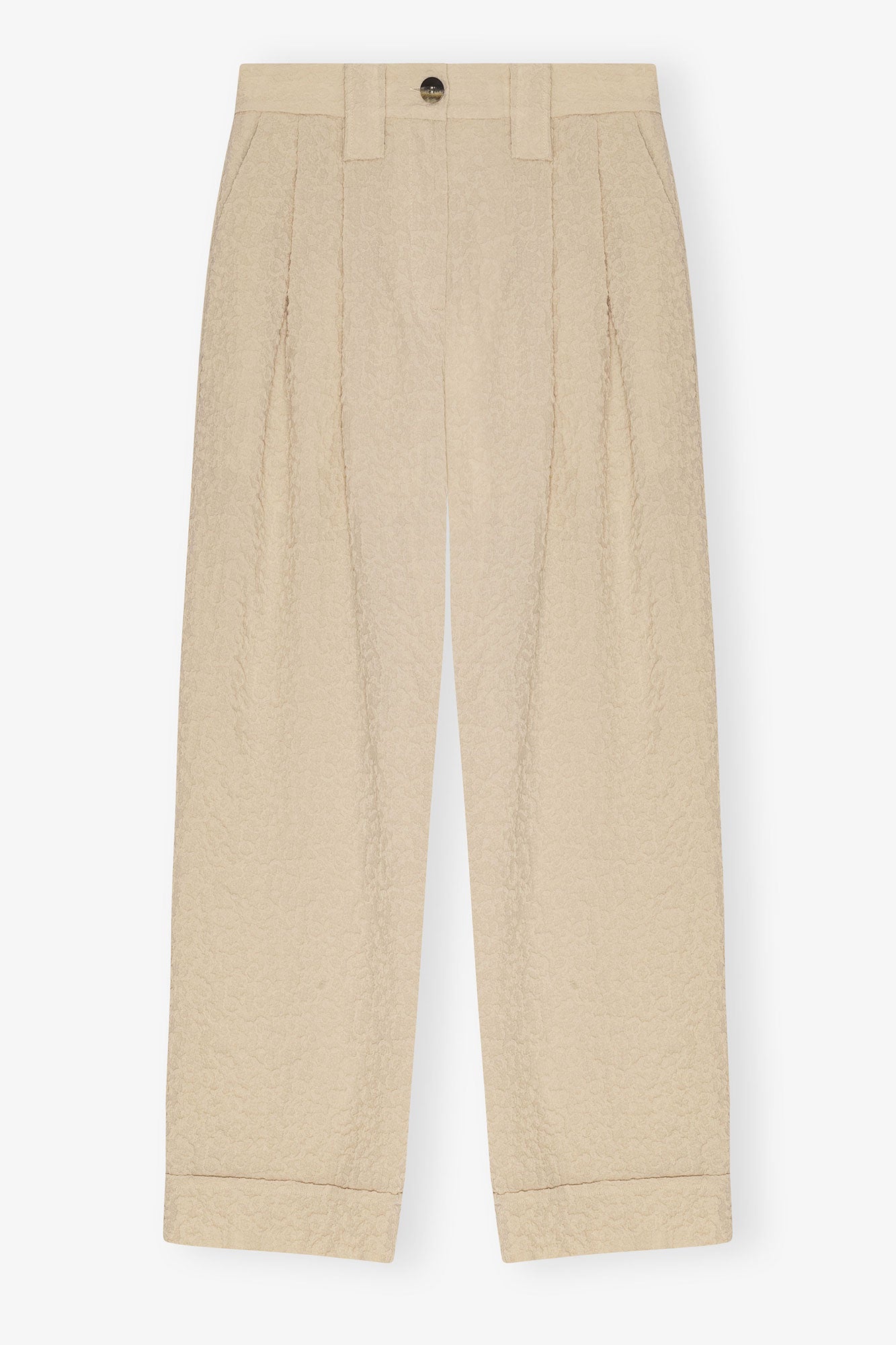 Textured Suiting Mid Waist Trousers | Oyster Gray