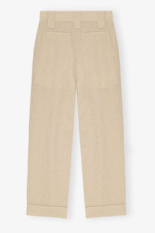 Textured Suiting Mid Waist Trousers | Oyster Gray