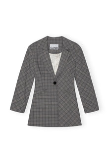 Check Mix Fitted Blazer | Frost Gray
