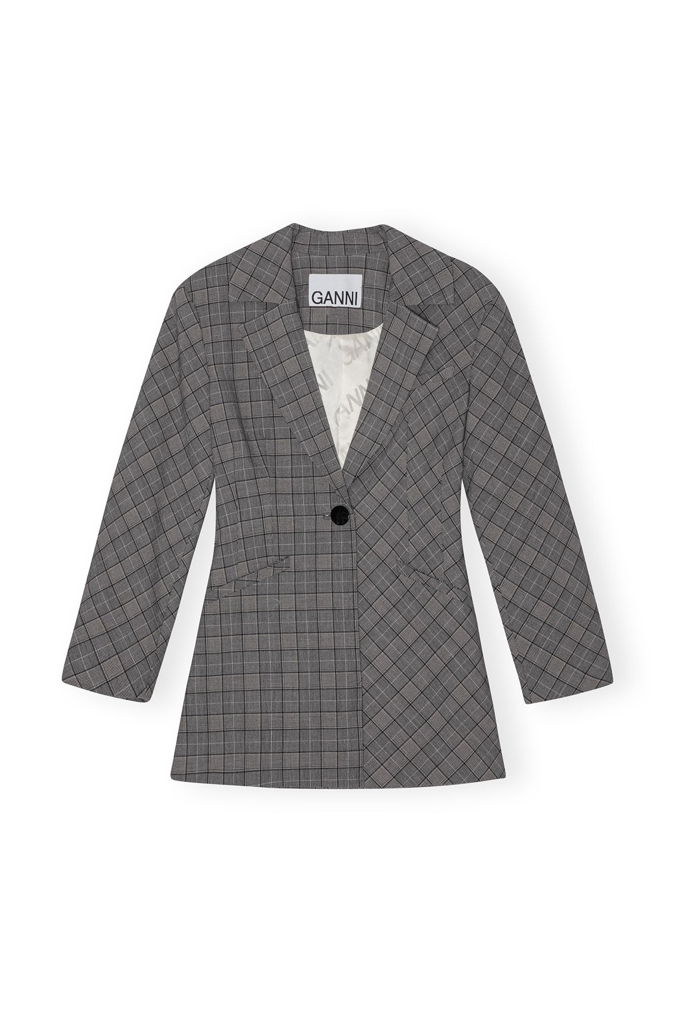 Check Mix Fitted Blazer | Frost Gray
