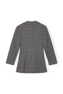 Check Mix Fitted Blazer | Frost Gray