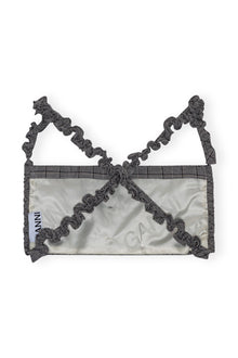 Checkered Mix Ruched Top | Frost Gray