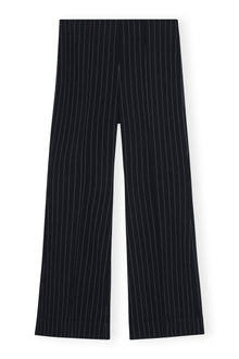 Stretch Stripe Cropped Pants | Sky Captain